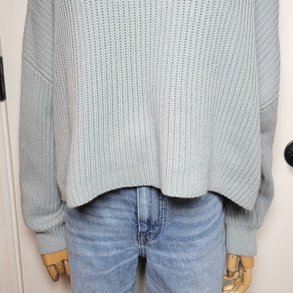 Modern Citizen Cable Knit Cotton Blend Ribbed Sweater Cropper Pullover Size XS/S - Picture 2 of 11